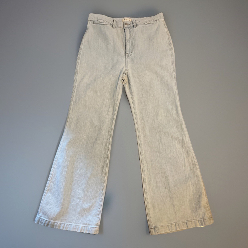 Madewell Super Wide Leg Light Wash Jeans 11" High Rise Flare SZ 32